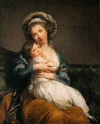 eisabeth Vige-Lebrun self-portrait with Her Daughter oil painting artist